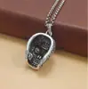 Colgante de Calavera de Plata de Ley S925 con Circonita Blanca Personalidad Simple y Moderna Versátil Hip-hop hiphop Estilo Europeo y Americano Celebridad de Internet