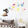 Nuevo MG93-78 Niña Soplando Burbujas Color Habitación Infantil Entrada de Guardería Pared de Fondo Decorativa Pegatina de Pared Autoadhesiva