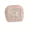 Bolsa de Cosméticos Acolchada de Flores, Monedero de Viaje para Auriculares de Colores Caramelo, Bolso Compacto Portátil de Aspecto Elegante para Estudiantes, Toalla de Tía