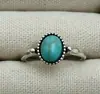 Anillo de plumas con incrustaciones de turquesa de estilo étnico vintage europeo y americano, conjunto de anillos, anillo personalizado bohemio para mujer