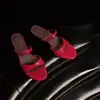 Pantuflas de Piel de Oveja de Dos Capas sin Cierre con Tacón Alto para Mujer, Sandalias de Verano de Cuero Genuino de Punta Abierta con Tacón de Aguja para Mujer