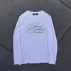 Camiseta de Manga Longa Americana Transfronteiriça Europeia e Americana Estampa Escura Retrô Y2K Top High Street Gótico Tendência Wear Ins