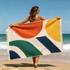 Toallas de Playa Transfronterizas Europeas y Americanas, Microfibra de Secado Rápido Absorbente de Agua Estampada de Natación Piña Cuadrícula Toalla de Playa, Poliéster Nylon