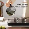 Tetera de Vidrio con Filtro en Forma de Media Luna, Divisor de Té Integrado Engrosado, Taza de Servicio de Gama Alta, Tetera Resistente al Calor para Té Verde