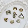Gota de Agua de Cristal Corazón de Melocotón Corazón Torcido Diamante para Uñas Forma Especial Fondo Puntiagudo Amarillo Humo Claro Maillard Diamante de Vidrio de Alta Calidad K9