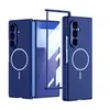 Adecuado para funda de teléfono móvil Samsung Zfoldable7, Carcasa de Anillo Magnético Inalámbrico Fina y Cubierta Flip Ultra Delgada Integrada con Película, Cubierta Protectora de Estilo Simple