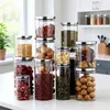 Potes de Vidro Transparente para Armazenamento com Tampas de Aço Inoxidável, Potes Selados para Armazenar Grãos, Doces e Chá de Flores, Disponíveis em Vários Tamanhos, Venda Direta