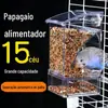 Comedouro para Papagaio Anti-Salpico Caixa de Comida para Pássaros Antiderramamento Integrado Milho Alimentador Automático Grão Pendurado Separação de Casca Modelo Novo