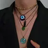 Collar Multicapa de Aleación Transfronterizo Estilo Hip-Hop Colgante de Estrella y Luna Temperamento Moderno Retrato Cadena Clavícula Artículo Popular
