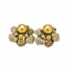 Pendientes Vintage de Plata con Aguja, Diamantes y Perlas, Diseño Floral, Pendientes Retro Exquisitos, Pendientes de Lujo Ligero de Alta Gama para Mujer