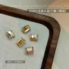 Arte de Uñas 2025 Nuevo Estilo Maillard Fondo Puntiagudo Diamante Celebridad de Internet Estilo Caliente Otoño e Invierno Cuadrado Grueso Color Rojo Café Diamante Estéreo Joyería para Uñas