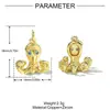 Estrella de mar Concha de tortuga Cangrejo Colgante de cobre y circonita DIY Pulpo Caramelo Calabaza Aretes de coche Colgante Joyería