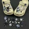 Compatible con accesorios para zapatos perforados, dijes de zapatos elegantes, accesorios de alta gama para bricolaje de perlas y metal, diamantes decorativos desmontables