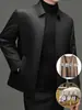 Nueva colección de invierno: Chaqueta de lana, seda de morera y algodón con forro interior desmontable, adecuada para ropa de negocios casual, engrosada para abrigar, diseñada para hombres de mediana edad