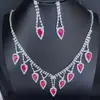 Set de Collares y Colgantes Europeos y Americanos Más Vendidos Transfronterizos Pendientes Morados de Gota de Agua Bestseller de Amazon Moda Femenina de Nicho de Lujo Ligero