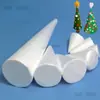 Venta al por mayor Navidad Hecho a mano Espuma Cono Poliestireno Blanco Material Modelo de Árbol de Navidad