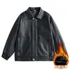 Nueva chaqueta de cuero sintético de moda para hombre, estilo coreano, elegante, con cuello de solapa, cremallera diagonal, corte ajustado, adecuada para montar y uso en motocicleta