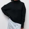 Ropa de Mujer Transfronteriza Nuevo Amazon Comercio Exterior Tejidos de Hilo Largo Europeo y Americano Holgado Cuello Alto Otoño e Invierno Tejidos Rusos