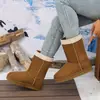 Colección de invierno 2026 transfronteriza: Botas de nieve abrigadoras, de caña corta, con suela gruesa y acolchadas para mujer, con suela suave, diseño cómodo, forro de felpa y disponibles en tallas extras.