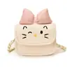 Bolsa de ombro fofa estilo cartoon japonês, bolsa transversal mini com laço da moda, bolsa feminina de corrente para exportação transfronteiriça