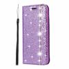 Adecuado para Iphone11Promax Empalmado Brillo Diamante Teléfono Móvil Cuero Estuche Tipo Billetera con Tapa Protectora para Tarjetas