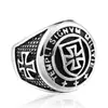 Guerreiro de Aço Vintage Medieval Cruz Cavaleiros Templários Anel de Aço Inoxidável Anel de Aço de Titânio Personalizado para Homens