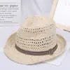 Nuevo sombrero de paja Lafite de verano 2020 para mujer, sombrero de sol fresco de ala ancha, hueco, ajustable, sombrero de playa