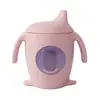 Copo de treinamento de pinguim transfronteiriço copo de silicone para bebê copo bico de pato escala resistente a altas temperaturas anti-queimadura anti-queda em estoque atacado