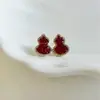 Aretes de Calabaza de Cristal Rojo, Exquisitos y Compactos, Versátiles y Elegantes, Extremadamente Hermosos, de Alta Gama, Festivos y Vintage