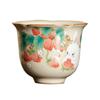 Taza de té de cerámica nutritiva de pieza de apertura de horno Ru beige estilo chino, taza de boca de flor, juego de té kung fu, taza maestra, taza de té, taza de fragancia