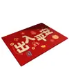 Felpudo Rojo Festivo de Entrada y Salida Segura Patrón de Nubes Auspiciosas Chinas y Peces Koi Felpudo para la Entrada del Pasillo Decoración de Casa Nueva Felpudo