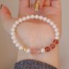 Pulseira de ametista natural com estilo Ins, joias elegantes de nicho, cristal morango, luz, luxo, pulseira de contas de sensação de alta qualidade, novo estilo
