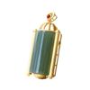 Colar de clavícula banhado a ouro e prata esterlina incrustado jade fumaça roxo jade retrô all-match estilo étnico feminino elegante colar pingente