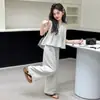 Conjunto Fresco Sem Manga para Meninas 2026 Verão Novo Estilo Crianças Maiores Colete Sem Manga Calça de Pernas Largas Conjunto Casual Fashionável de Duas Peças
