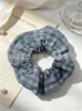 Elásticos Frescos e Doces para Rabo de Cavalo, Scrunchies Grandes Xadrezes, Acessórios de Cabelo Estilo Coreano, Fornecimento Direto da Fábrica de Origem