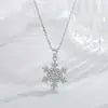 Beixi Bisutería de Plata Plata de Ley S925 Collar Completo de Diamante Copo de Nieve Colgante Navideño Fresco y de Moda Joyería Sencilla para el Cuello