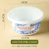 Tigela Descartável para Arroz Estilo Chinês com Tampa de Fecho de Peônia, Espessa, à Prova de Vazamento, Segura para Micro-ondas, Grau Alimentício, Recipiente Comercial para Levar