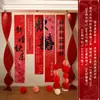 Conjunto de Decoração de Quarto de Casamento para o Noivo e a Noiva, Decoração de Fundo para Quarto e Sala de Estar de Casa Nova, Faixa de Guirlanda com Caracteres de Dupla Felicidade para Casamento