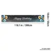 Nuevo telón de fondo de cumpleaños transfronterizo tela 100D celebración de fiesta varias series decoración de escena pancarta de cumpleaños