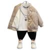 Chaqueta con Forro Polar para Niños Otoño e Invierno 2025 Nueva Elegante Ropa de Invierno para Niños Ropa Engrosada para Niños Moda Tendencia