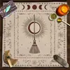 Toalha de Mesa Tarot Fase da Lua Geométrico Jogo de Cartas Tarot Tecido de Mesa Veludo