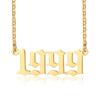 Colar feminino de aço inoxidável 18K transfronteiriço, 1990-2020, moda europeia e americana, aço de titânio, aniversário, ano, corrente de clavícula, joia