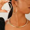 Europeu e americano simples tubo de ferro metal colar feminino comércio exterior jóias gargantilha colar desejo Amazon fornecimento