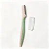 Cuchillo para recortar cejas de acero inoxidable para hombre y mujer, juego de 4 piezas, herramienta para recortar cejas resistente a los arañazos con peine, tijeras para recortar cejas, pinzas para cejas, traje