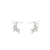 Pendientes de hoja con forma de palabra de plata Jufeng S925, nuevos y sencillos, con personalidad moderna y diseño de árbol de diamantes.
