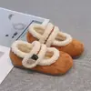 Nuevos Zapatos de Algodón Gruesos y Cálidos Birkenstocks Forrados de Felpa para Niñas Zapatos para Niños Antideslizantes de Suela Suave Zapatos de Piel para Exteriores