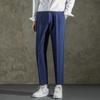 2024 casual suit calças masculinas verão leve estilo maduro slim fit skinny reto fino casual moda cropped calças homens