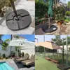 Base para sombrilla de exterior con columna central, base romana en forma de banana rellenable de agua/arena, base fija para sombrilla, cojín de agua lastrado