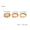 Conjunto de Anillos de Trébol de Cuatro Hojas Simple Minimalista de Moda Nueva de Verano Acero Inoxidable Chapado en Oro de 18 Quilates con un Toque de Alta Gama