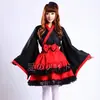 Kimono de Manga Larga Atuendo de Sirvienta, Disfraz de Bruja, Ropa Cosplay para Mujer, Vestido Lolita, Atuendo de Sirvienta Estilo Japonés, Lindo